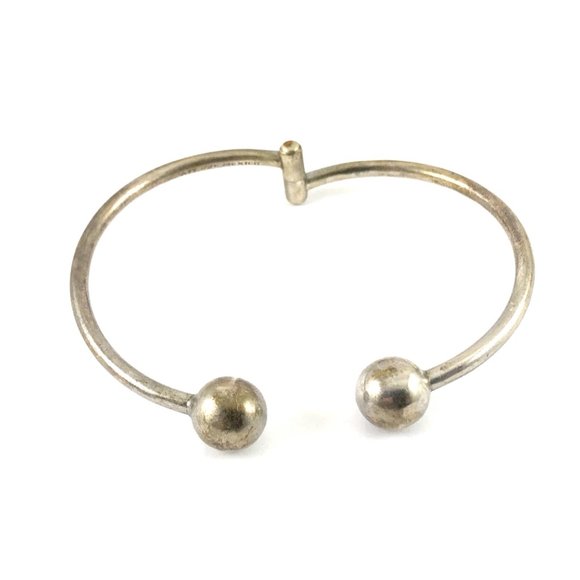 Vintage Sterling Silver 925 Mexico ATI Ball End Overlay Bracelet - Picture 2 of 3